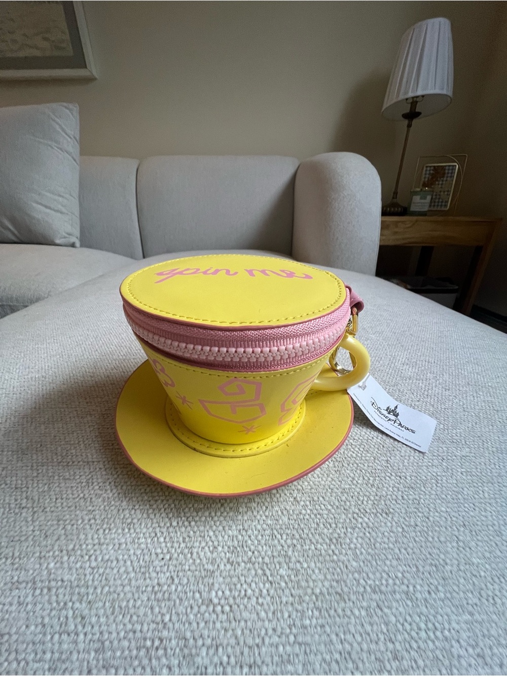 Disney Parks Alice in Wonderland Yellow & Pink Teacup Coin Purse